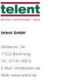 telent GmbHGerberstr. 34 71522 Backnang Tel.: 07191 900-0 E-Mail: info@telent.de Web: www.telent.de
