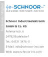 Schnoor Industrieelektronik GmbH & Co. KG Fehmarnstr. 6 24782 Büdelsdorf Tel.: 04331 3476 -0E-Mail: info@schnoor-ins.com Web: www.schnoor-ins.com                             Förderndes Mitglied