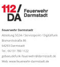 Feuerwehr DarmstadtAbteilung SG34 / Servicepoint / DigitalfunkBismarckstraße 8664293 DarmstadtTel.: 06151 780 1122gebaeudefunk-feuerwehr@darmstadt.deWeb: www.feuerwehr-darmstadt.de