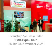 Besuchen Sie uns auf derPMR-Expo - Köln 26. bis 28. November 2024